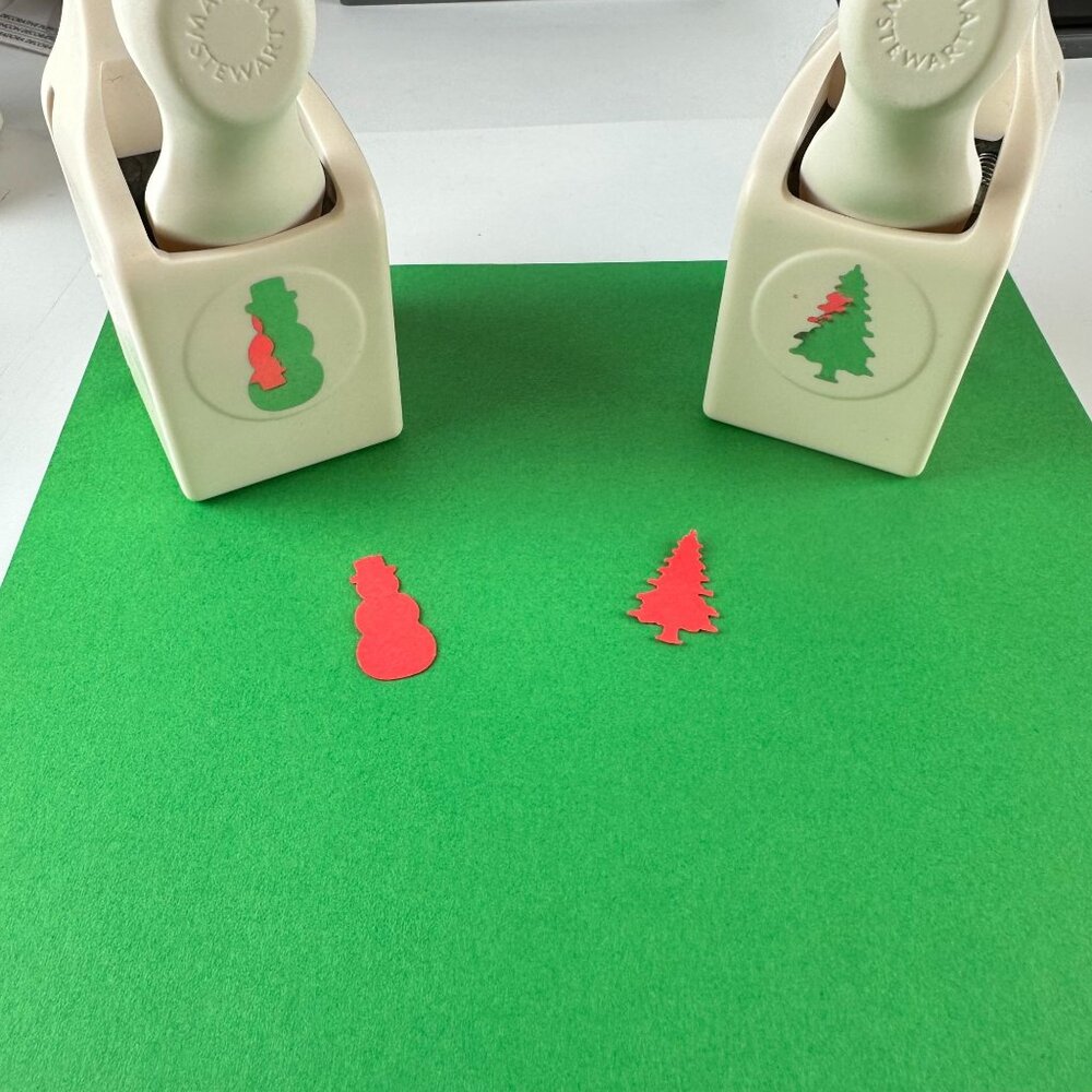 Martha Stewart Paper Punch Bundle Lot Snowman & ChristmasTree Sharp!